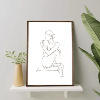 Tablou decorativ, TD061, Lemn, Desenat manual, Natural imagine