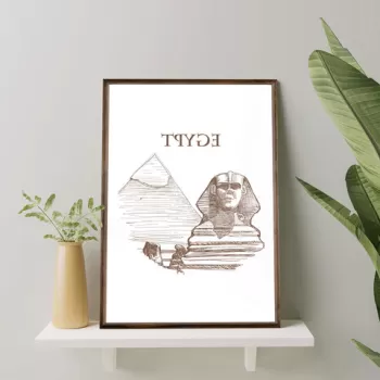 Tablou decorativ, TD063, Lemn, Desenat manual, Natural imagine