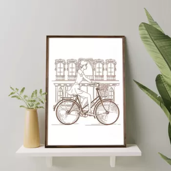 Tablou decorativ, TD068, Lemn, Desenat manual, Natural imagine