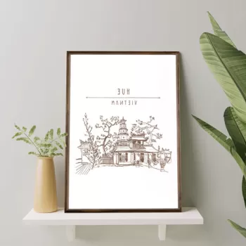 Tablou decorativ, TD083, Lemn, Desenat manual, Natural imagine