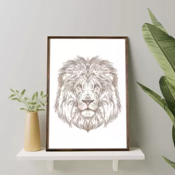 Tablou decorativ, TD084, Lemn, Desenat manual, Natural imagine