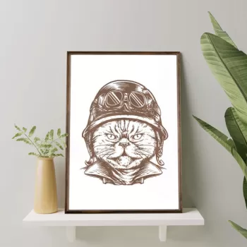 Tablou decorativ, TD087, Lemn, Desenat manual, Natural imagine