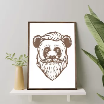 Tablou decorativ, TD088, Lemn, Desenat manual, Natural imagine