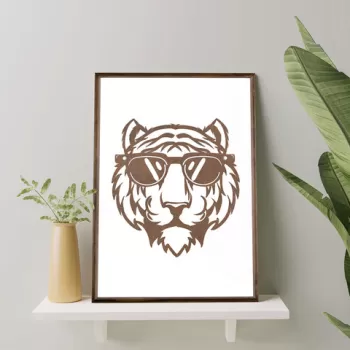 Tablou decorativ, TD090, Lemn, Desenat manual, Natural imagine