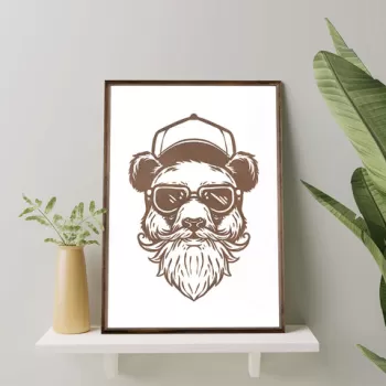 Tablou decorativ, TD091, Lemn, Desenat manual, Natural imagine