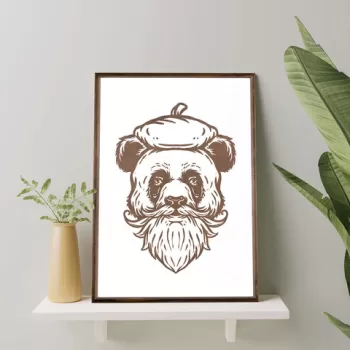 Tablou decorativ, TD092, Lemn, Desenat manual, Natural imagine