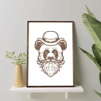 Tablou decorativ, TD093, Lemn, Desenat manual, Natural imagine