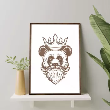 Tablou decorativ, TD094, Lemn, Desenat manual, Natural imagine