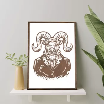 Tablou decorativ, TD095, Lemn, Desenat manual, Natural imagine