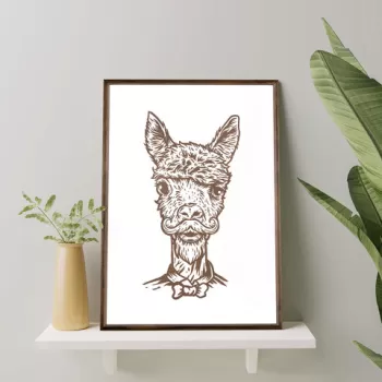 Tablou decorativ, TD098, Lemn, Desenat manual, Natural imagine