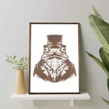 Tablou decorativ, TD099, Lemn, Desenat manual, Natural imagine