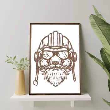 Tablou decorativ, TD100, Lemn, Desenat manual, Natural imagine