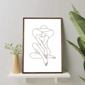 Tablou decorativ, TD104, Lemn, Desenat manual, Natural imagine