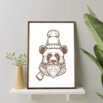 Tablou decorativ, TD105, Lemn, Desenat manual, Natural imagine