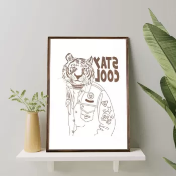 Tablou decorativ, TD106, Lemn, Desenat manual, Natural imagine