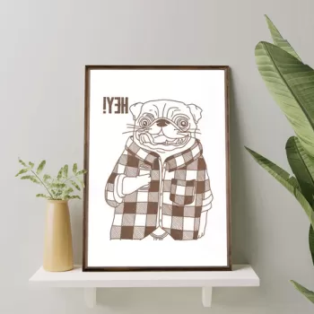 Tablou decorativ, TD108, Lemn, Desenat manual, Natural imagine