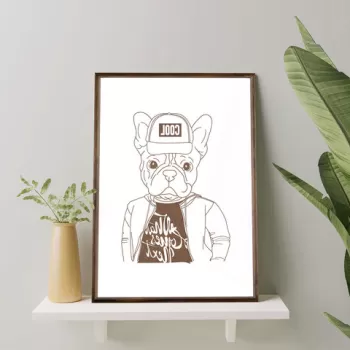 Tablou decorativ, TD109, Lemn, Desenat manual, Natural imagine