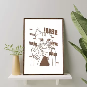 Tablou decorativ, TD110, Lemn, Desenat manual, Natural imagine