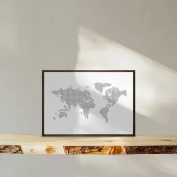 Tablou decorativ, TD116, Lemn, Desenat manual, Natural imagine