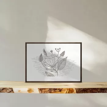 Tablou decorativ, TD122, Lemn, Desenat manual, Natural imagine