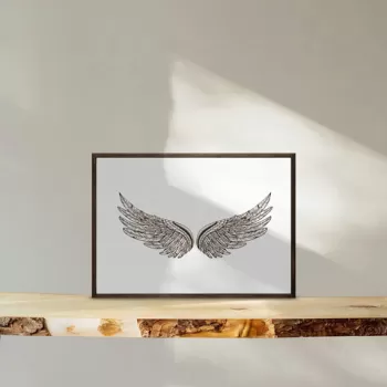 Tablou decorativ, TD123, Lemn, Desenat manual, Natural imagine