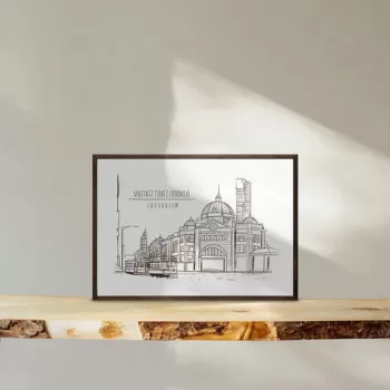 Tablou decorativ, TD124, Lemn, Desenat manual, Natural imagine