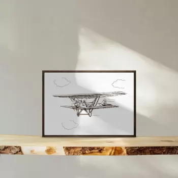 Tablou decorativ, TD131, Lemn, Desenat manual, Natural imagine