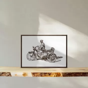 Tablou decorativ, TD136, Lemn, Desenat manual, Natural imagine