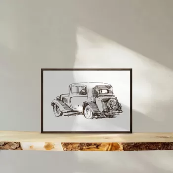 Tablou decorativ, TD137, Lemn, Desenat manual, Natural imagine