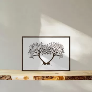 Tablou decorativ, TD144, Lemn, Desenat manual, Natural imagine