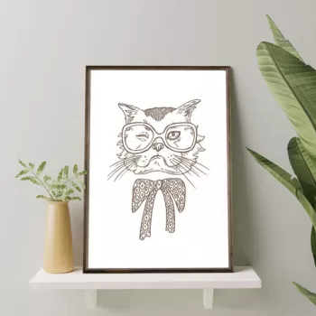 Tablou decorativ, TD149, Lemn, Desenat manual, Natural imagine