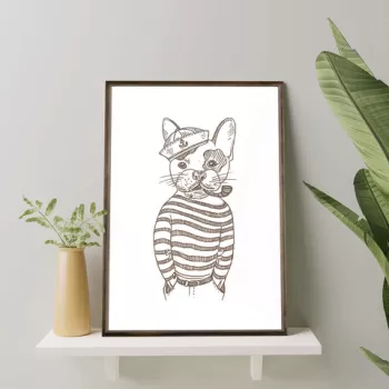 Tablou decorativ, TD155, Lemn, Desenat manual, Natural imagine