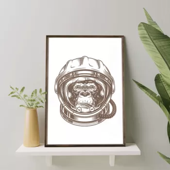 Tablou decorativ, TD156, Lemn, Desenat manual, Natural imagine