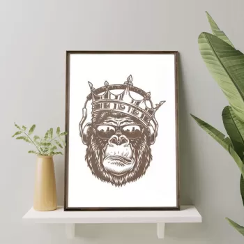 Tablou decorativ, TD157, Lemn, Desenat manual, Natural imagine