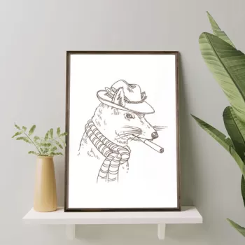 Tablou decorativ, TD158, Lemn, Desenat manual, Natural imagine