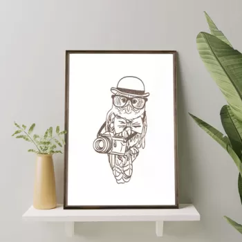 Tablou decorativ, TD163, Lemn, Desenat manual, Natural imagine