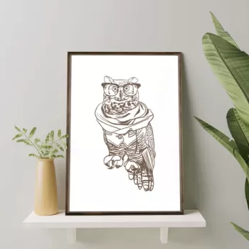 Tablou decorativ, TD164, Lemn, Desenat manual, Natural imagine