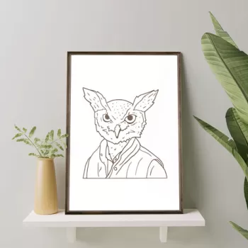 Tablou decorativ, TD166, Lemn, Desenat manual, Natural imagine