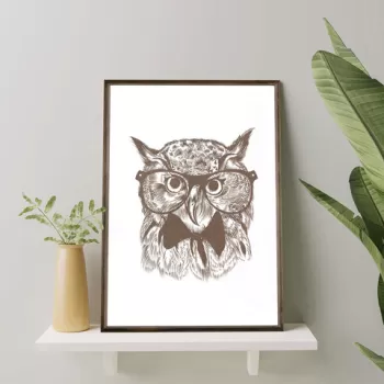 Tablou decorativ, TD170, Lemn, Desenat manual, Natural imagine