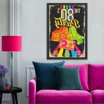 Tablou decorativ, The 80's Party (55 x 75), MDF , Polistiren, Multicolor imagine