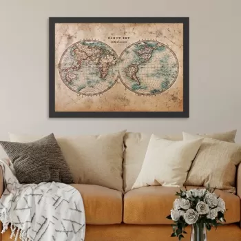 Tablou decorativ, The World (55 x 75), MDF , Polistiren, Multicolor imagine