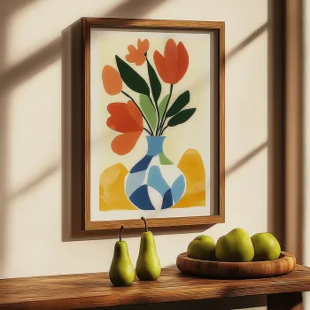 Tablou decorativ, TUN029-XL, Lemn, Multicolor imagine