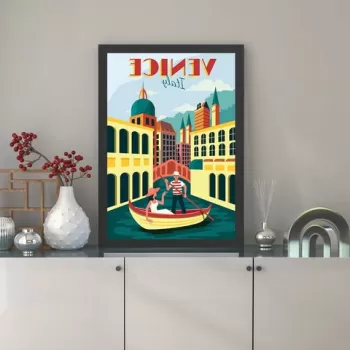 Tablou decorativ, Venice (35 x 45), MDF , Polistiren, Multicolor imagine