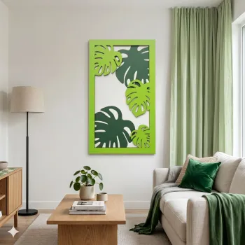 Tablou decorativ, Verde, MDF, Dimensiuni: 40 x 68 cm, Multicolor imagine
