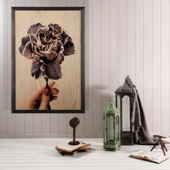 Tablou decorativ, Violet XL, Lemn, Lemn, Multicolor imagine