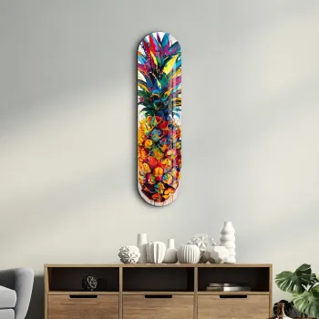 Tablou decorativ, Watercolor Ananas, Dimensiune: 20 x 80 cm, Multicolor imagine