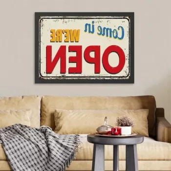 Tablou decorativ, We're Open 2 (55 x 75), MDF , Polistiren, Multicolor imagine