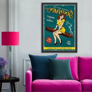 Tablou decorativ, Whiskey & Cigars (55 x 75), MDF , Polistiren, Multicolor imagine