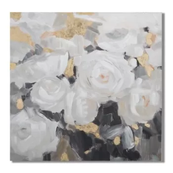 Tablou decorativ White Flower -B, Mauro Ferretti, 90x90 cm, canvas pictat manual imagine