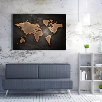 Tablou decorativ, WY101 (70 x 100), 50% bumbac/50% poliester, Lemn, Multicolor imagine